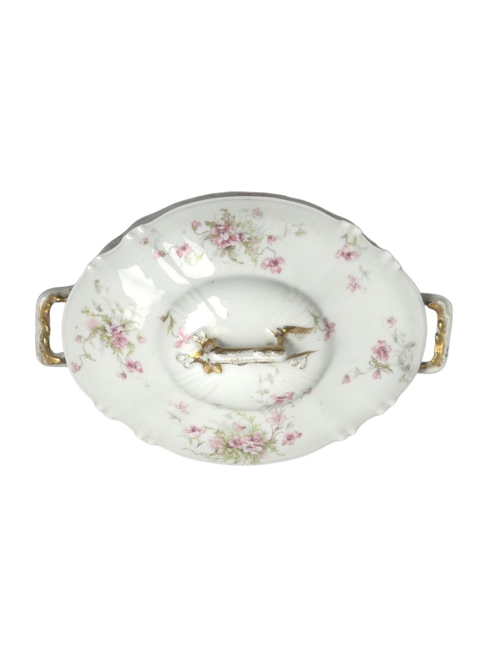 Antique Haviland Limoges France Oval Covered Serving Bowl
